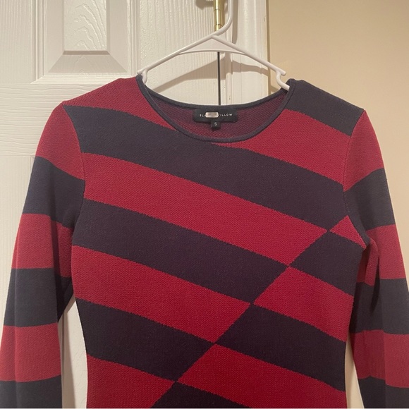 Slate & Willow Sweater asymmetrical hem stripe dress - Picture 9 of 10